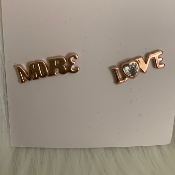 KATE SPADE Spell It Out More Love Stud Earrings in Gold - Picture 3 of 3